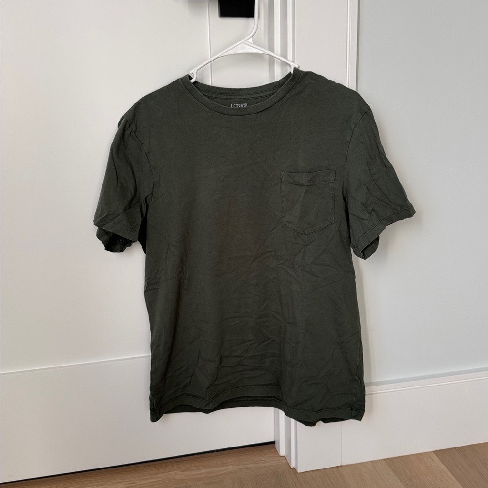 J. Crew Men's Forest Green Cotton Short Sleeve Tee Size Large